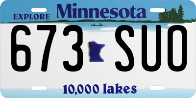 MN license plate 673SUO