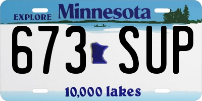 MN license plate 673SUP