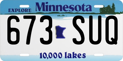 MN license plate 673SUQ