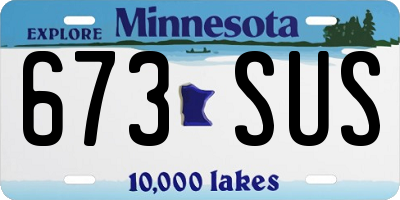 MN license plate 673SUS