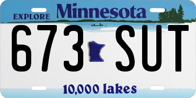 MN license plate 673SUT