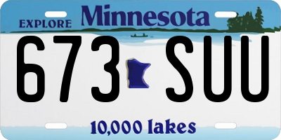 MN license plate 673SUU
