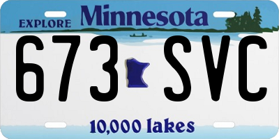 MN license plate 673SVC