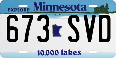 MN license plate 673SVD