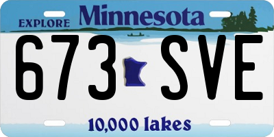 MN license plate 673SVE