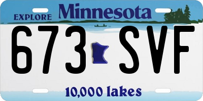 MN license plate 673SVF