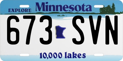MN license plate 673SVN
