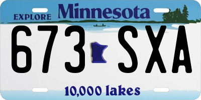 MN license plate 673SXA