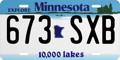 MN license plate 673SXB
