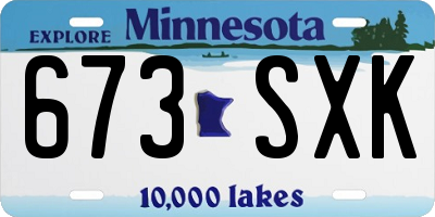 MN license plate 673SXK