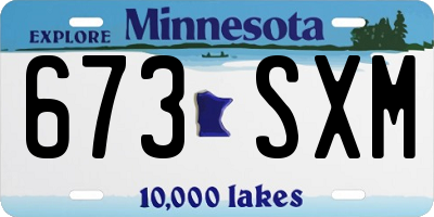 MN license plate 673SXM