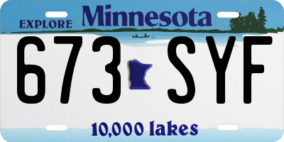 MN license plate 673SYF