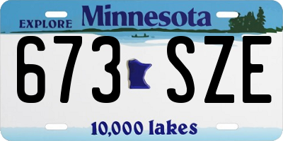 MN license plate 673SZE