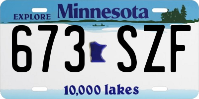 MN license plate 673SZF
