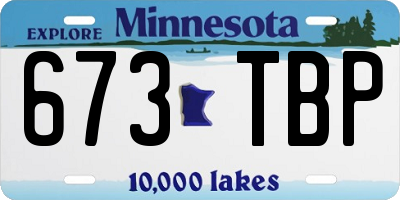 MN license plate 673TBP