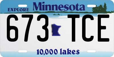 MN license plate 673TCE