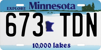 MN license plate 673TDN