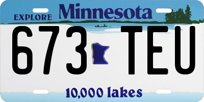 MN license plate 673TEU