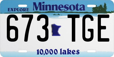 MN license plate 673TGE