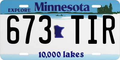 MN license plate 673TIR