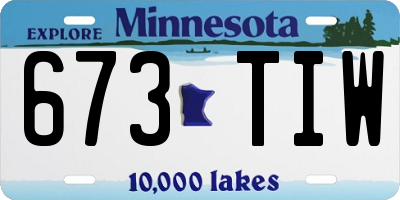 MN license plate 673TIW