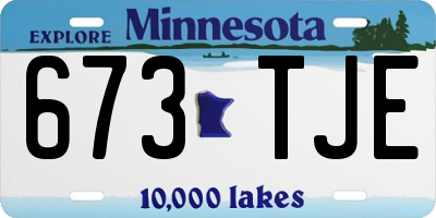 MN license plate 673TJE