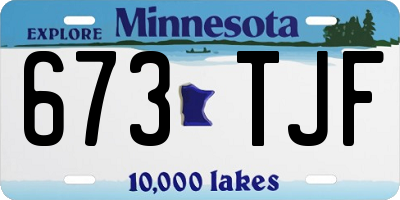 MN license plate 673TJF