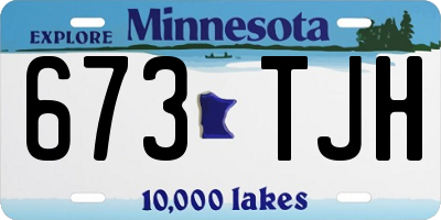 MN license plate 673TJH