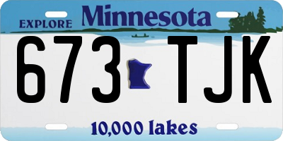 MN license plate 673TJK