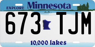 MN license plate 673TJM