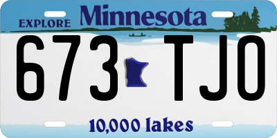 MN license plate 673TJO