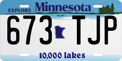 MN license plate 673TJP