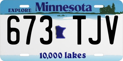 MN license plate 673TJV