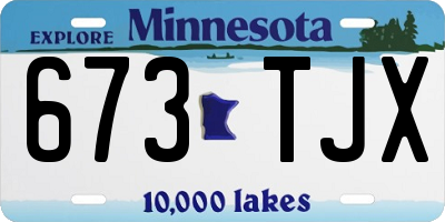 MN license plate 673TJX