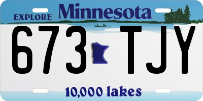 MN license plate 673TJY