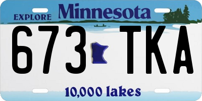 MN license plate 673TKA