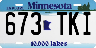 MN license plate 673TKI
