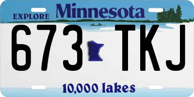 MN license plate 673TKJ