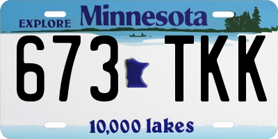 MN license plate 673TKK