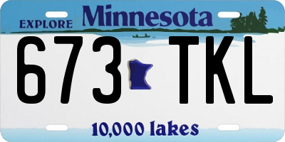 MN license plate 673TKL