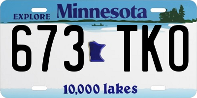 MN license plate 673TKO