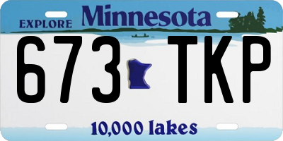 MN license plate 673TKP