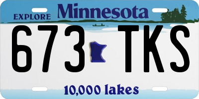 MN license plate 673TKS