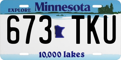 MN license plate 673TKU