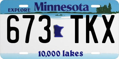 MN license plate 673TKX