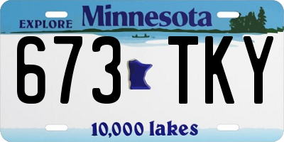 MN license plate 673TKY