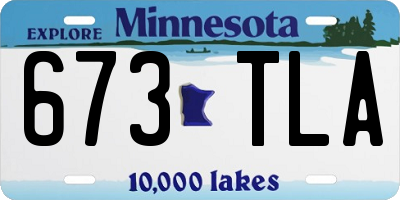 MN license plate 673TLA