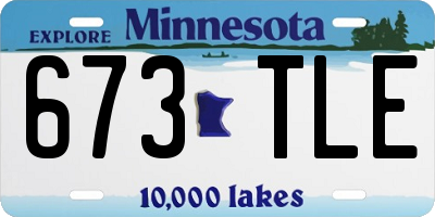 MN license plate 673TLE