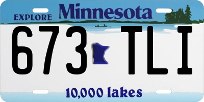 MN license plate 673TLI