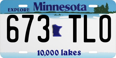 MN license plate 673TLO